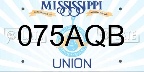 075AQB Mississippi License Plate
