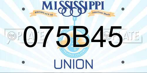 075B45 Mississippi License Plate