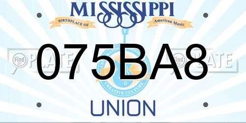 075BA8 Mississippi License Plate