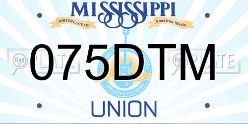 075DTM Mississippi License Plate