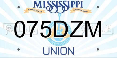 075DZM Mississippi License Plate