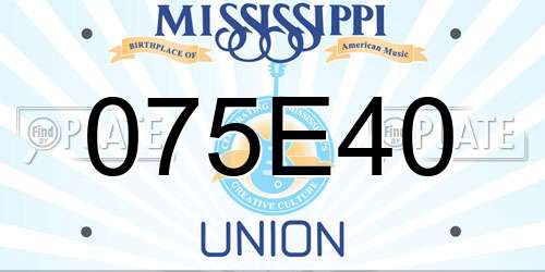 075E40 Mississippi License Plate