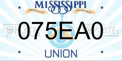 075EA0 Mississippi License Plate