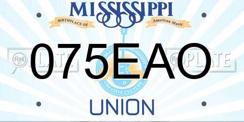 075EAO Mississippi License Plate