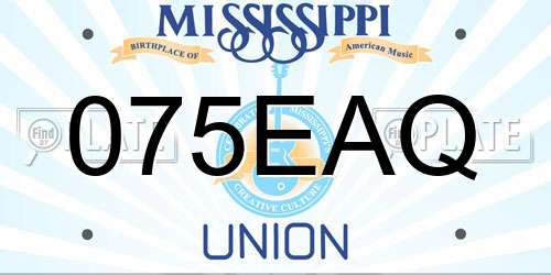 075EAQ Mississippi License Plate