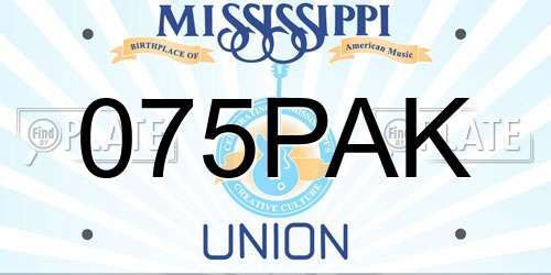 075PAK Mississippi License Plate