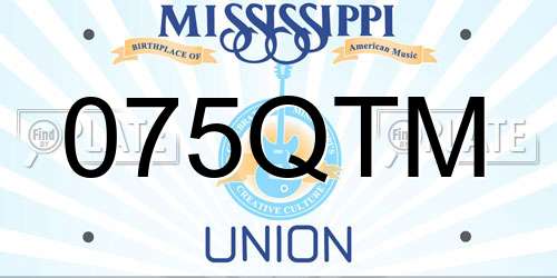 075QTM Mississippi License Plate