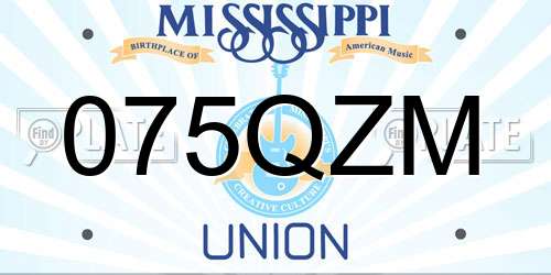 075QZM Mississippi License Plate