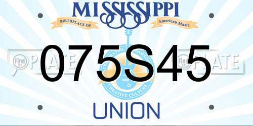 075S45 Mississippi License Plate