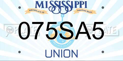 075SA5 Mississippi License Plate