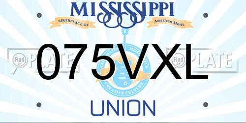 075VXL Mississippi License Plate