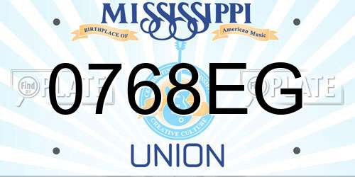 0768EG Mississippi License Plate