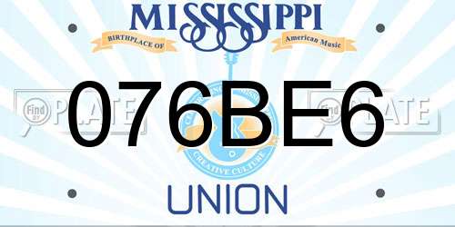 076BE6 Mississippi License Plate