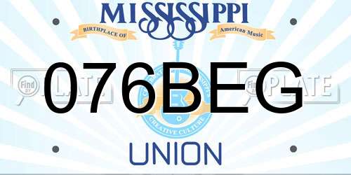 076BEG Mississippi License Plate