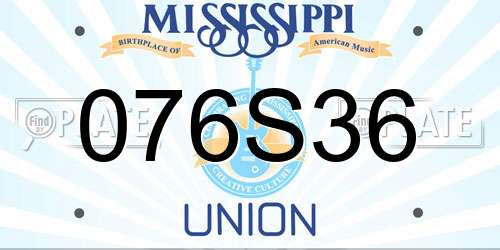 076S36 Mississippi License Plate