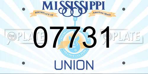 07731 Mississippi License Plate
