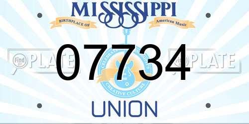 07734 Mississippi License Plate