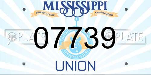 07739 Mississippi License Plate