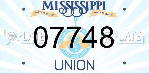 07748 Mississippi License Plate