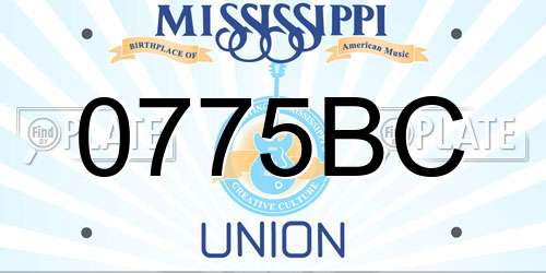 0775BC Mississippi License Plate