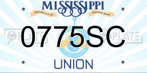 0775SC Mississippi License Plate