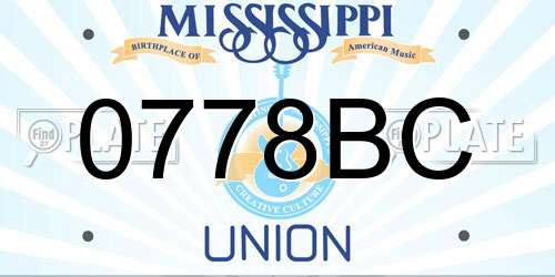 0778BC Mississippi License Plate
