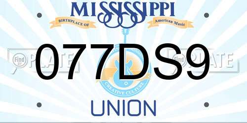 077DS9 Mississippi License Plate