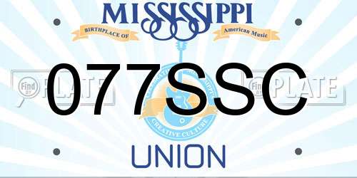 077SSC Mississippi License Plate