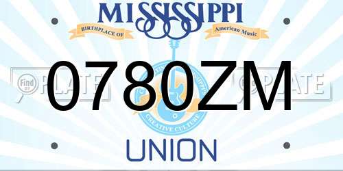 0780ZM Mississippi License Plate