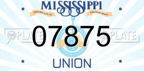 07875 Mississippi License Plate