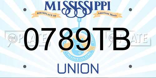 0789TB Mississippi License Plate