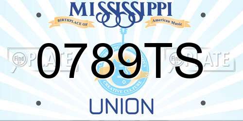 0789TS Mississippi License Plate