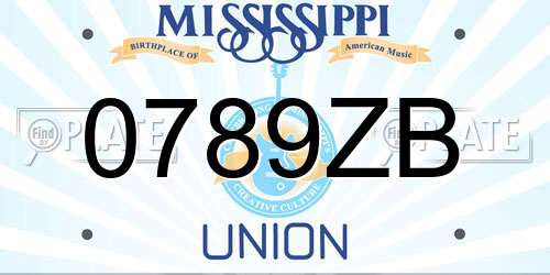 0789ZB Mississippi License Plate
