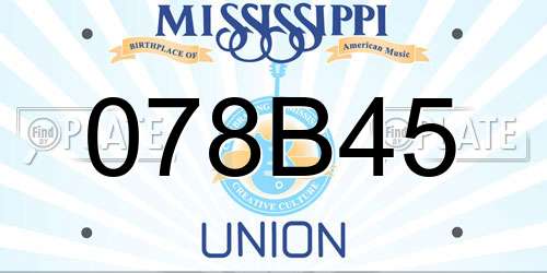 078B45 Mississippi License Plate