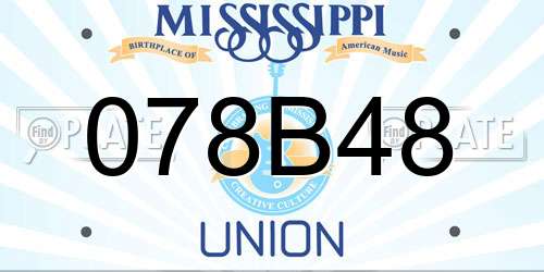 078B48 Mississippi License Plate