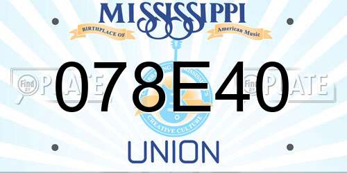 078E40 Mississippi License Plate