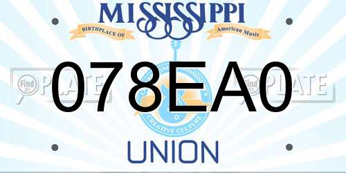 078EA0 Mississippi License Plate