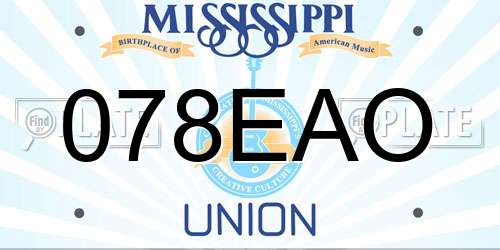 078EAO Mississippi License Plate
