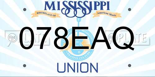 078EAQ Mississippi License Plate