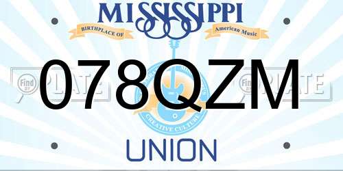 078QZM Mississippi License Plate
