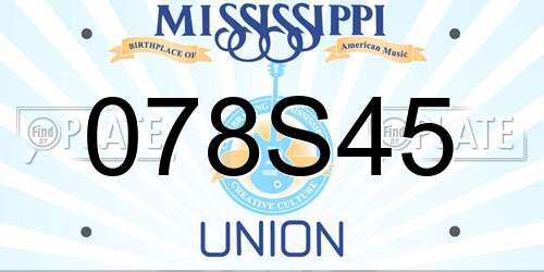 078S45 Mississippi License Plate