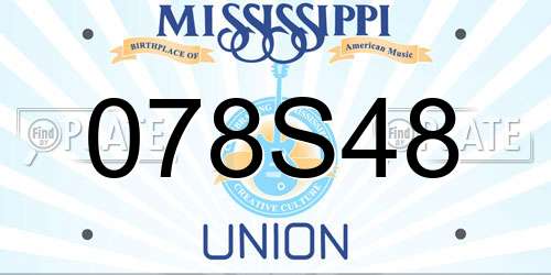 078S48 Mississippi License Plate