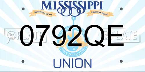 0792QE Mississippi License Plate