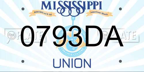 0793DA Mississippi License Plate