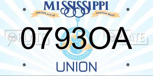 0793OA Mississippi License Plate