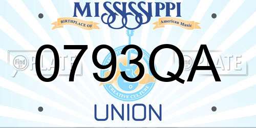 0793QA Mississippi License Plate