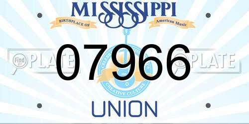07966 Mississippi License Plate