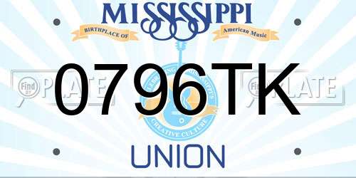 0796TK Mississippi License Plate