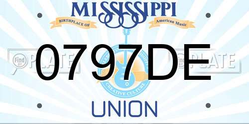 0797DE Mississippi License Plate