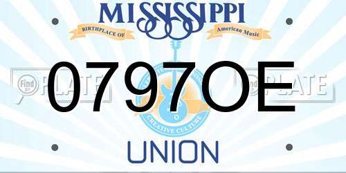 0797OE Mississippi License Plate